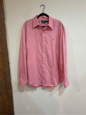 VTG Ralph Lauren Pink Check Men's Dress Shirt